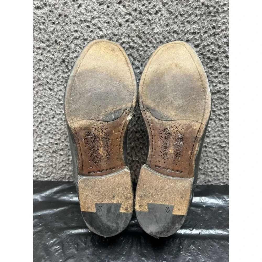 John Varvatos Freeman Raw Handmade Leather Oxford‎ Shoes Black Mens Size 9